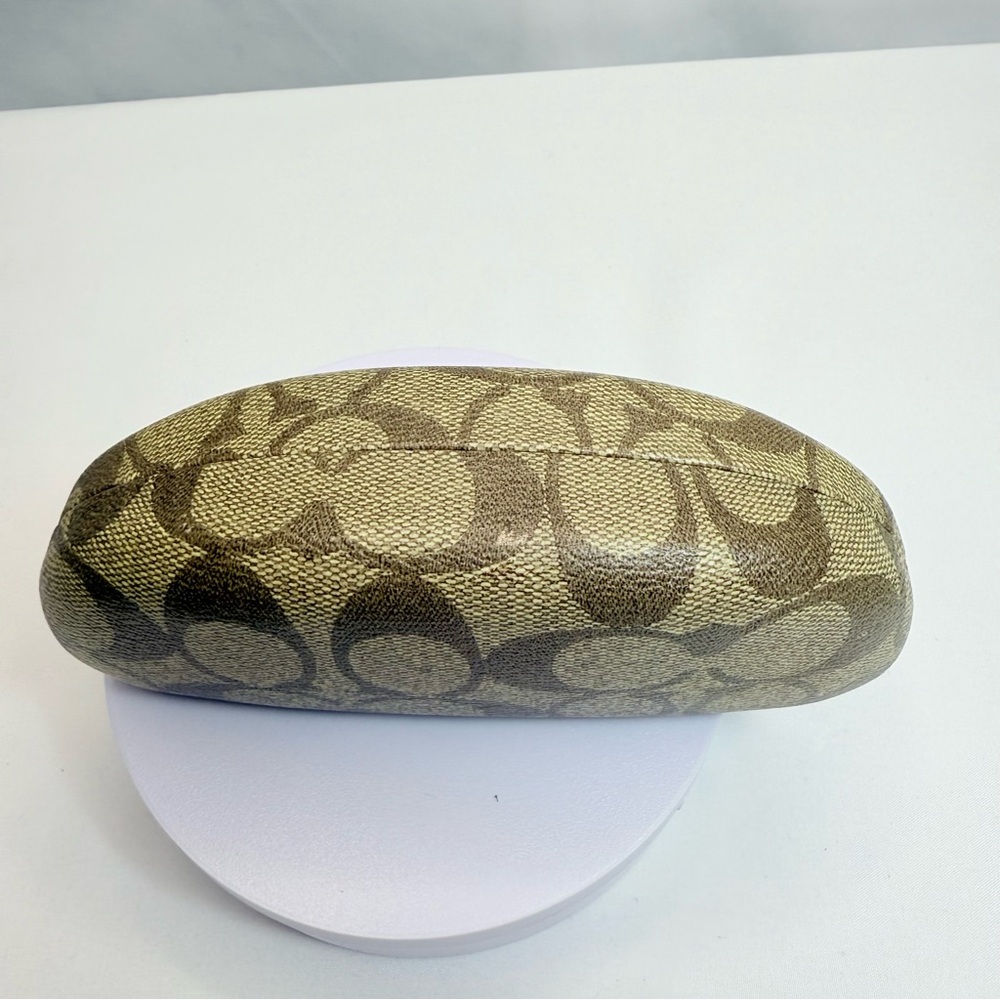 Coach Signature Pattern Sunglasses Case in Brown and Tan - Picture 2 of 9